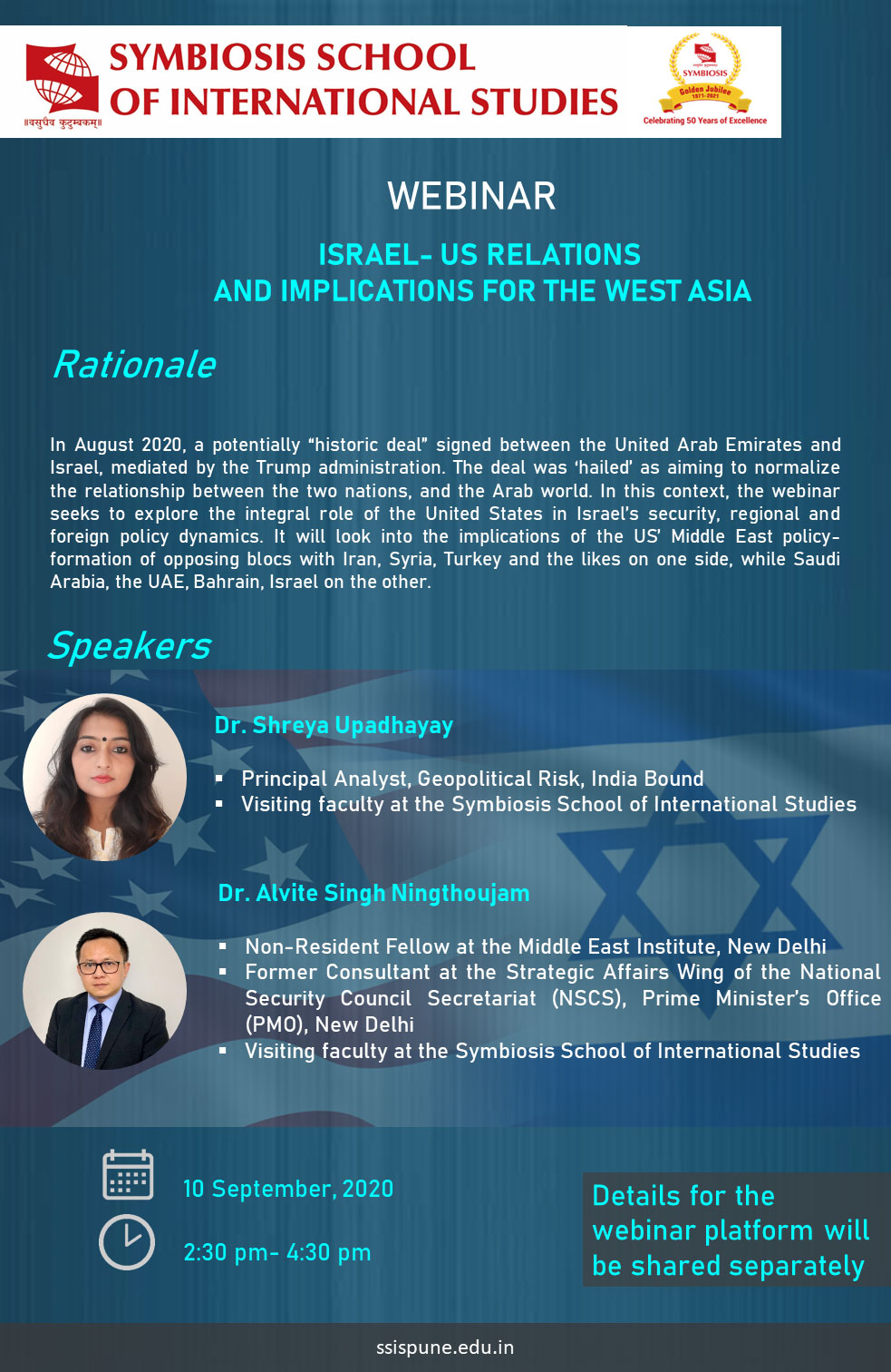 Webinar on Israel- US relations and the implications for West  Asia